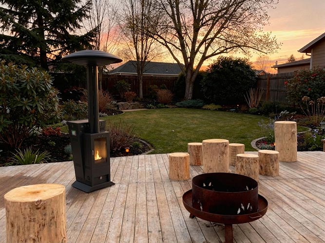 Chauffage de terrasse feu de bois à Arras